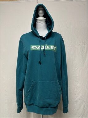 Oakley Teal Green Pullover Hoodie with Front Logo